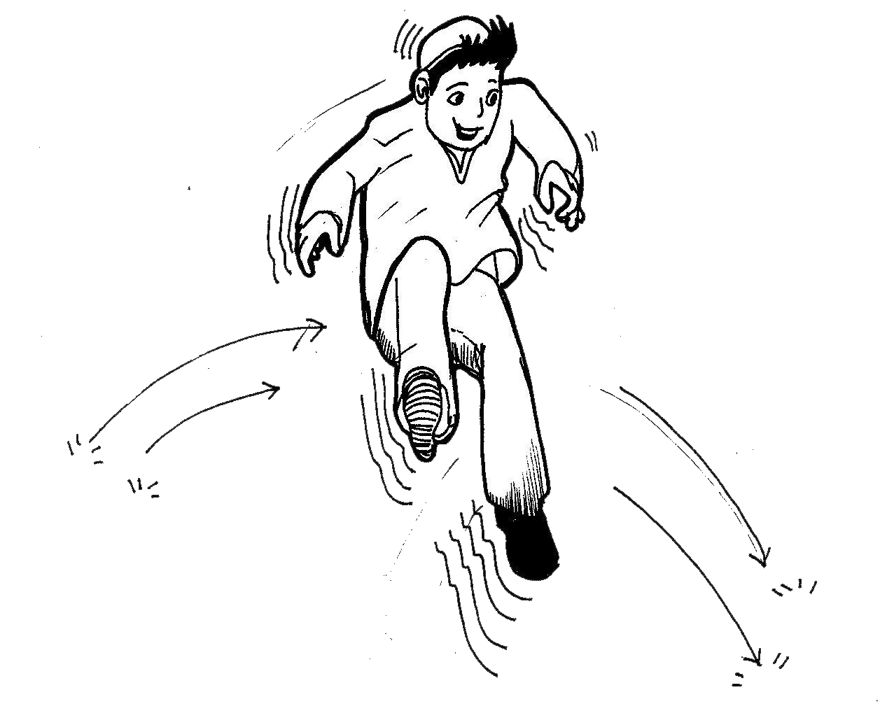 boy jumping sideways